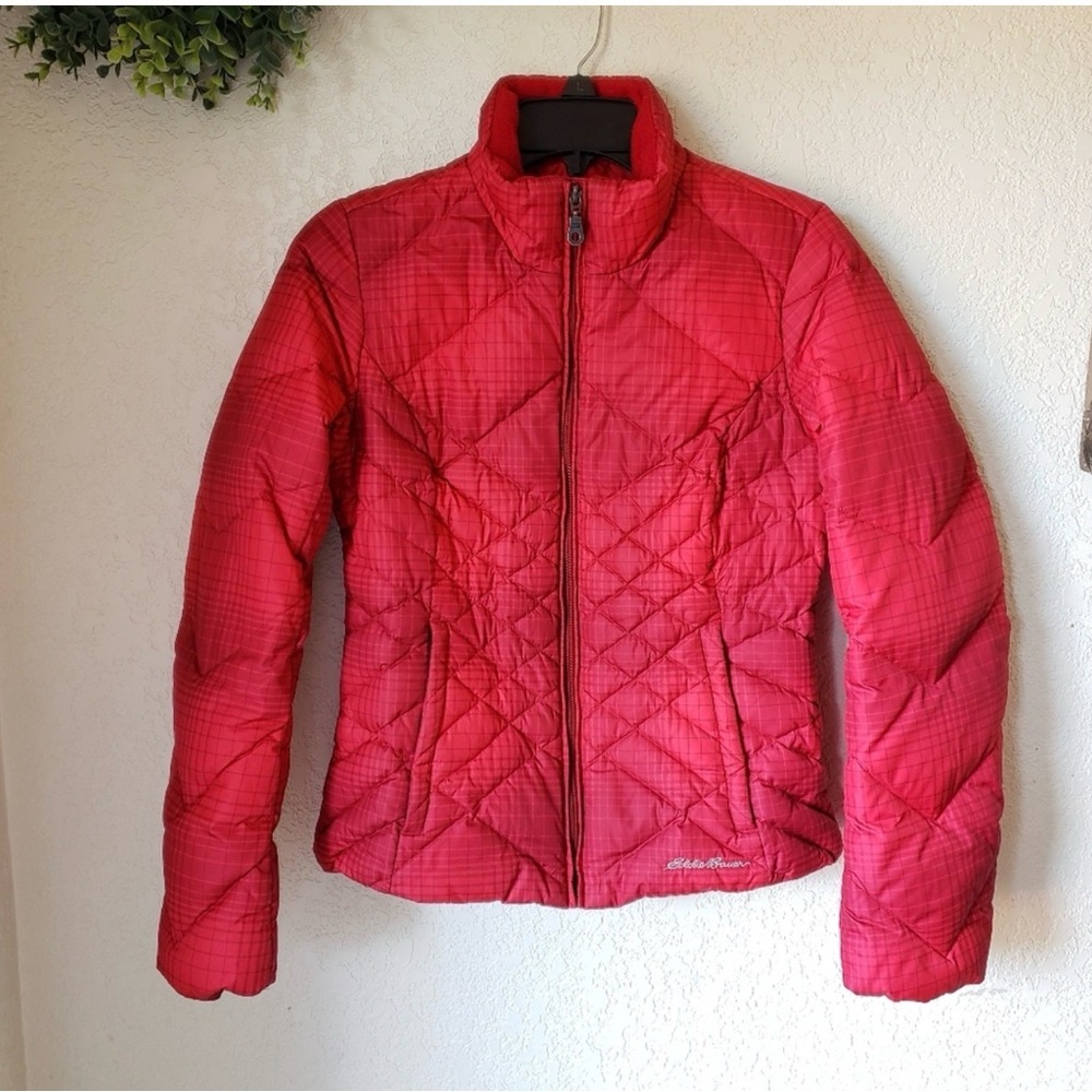 Eddie Bauer Raspberry Red Quilted Packable Puffer Jacket